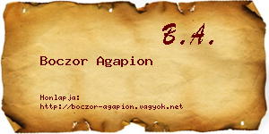 Boczor Agapion névjegykártya